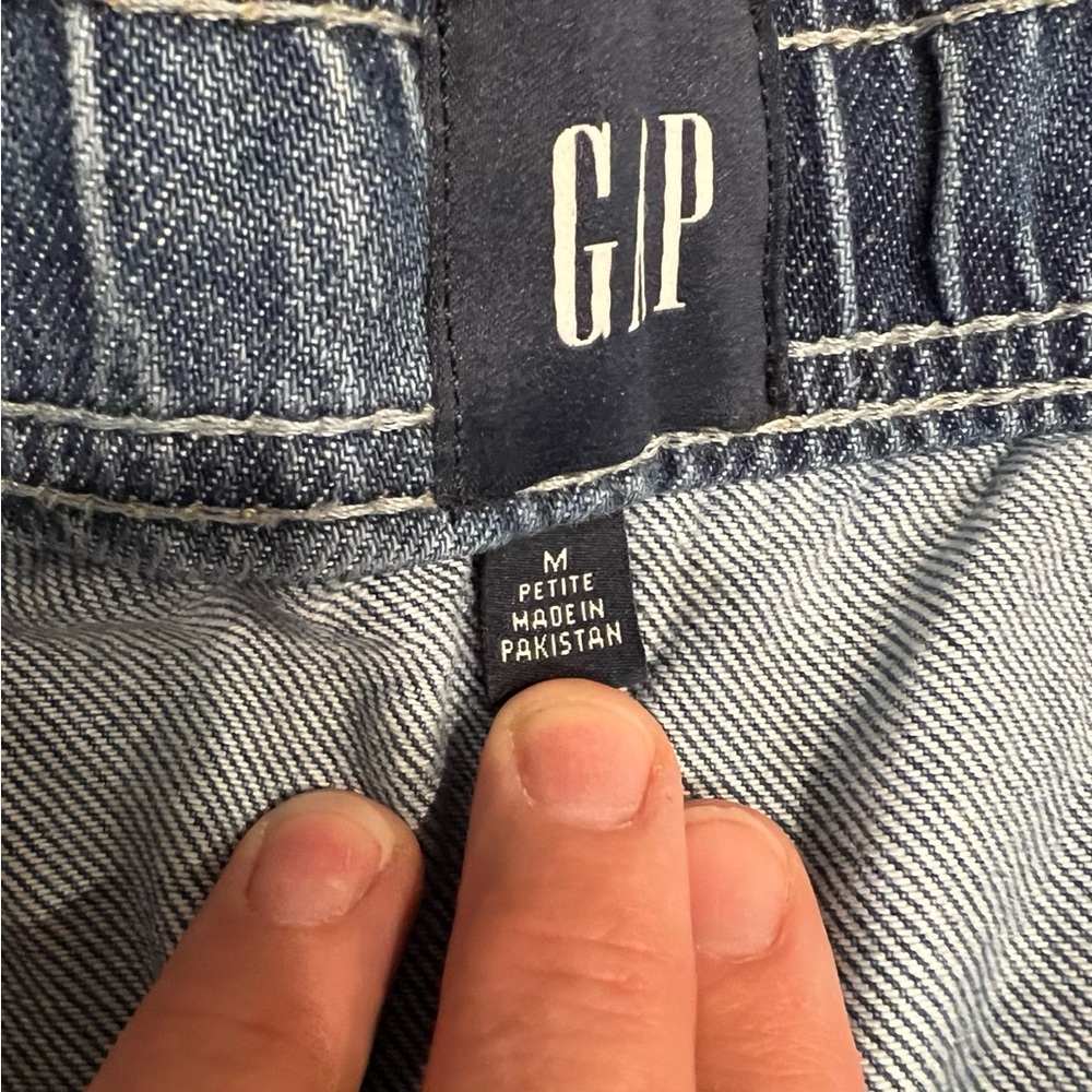 GAP mid rise ultra soft easy horseshoe jean barrel leg pant medium wash - Picture 4 of 7